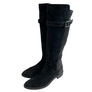 Aquatalia Gael Waterproof Suede Boot US womens 8.5 black knee high stretch